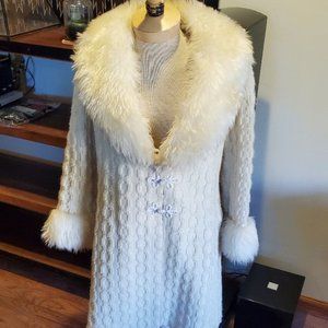 Vintage 80's Creamy faux fur jacket/coat